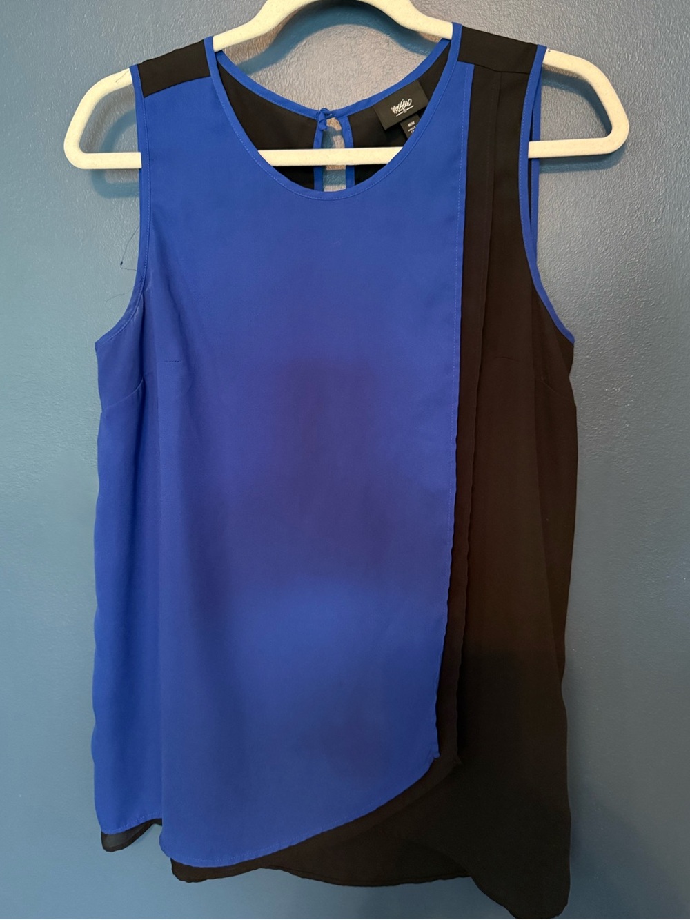 Mossimo Women's Size M Sleeveless Blue/Black Top